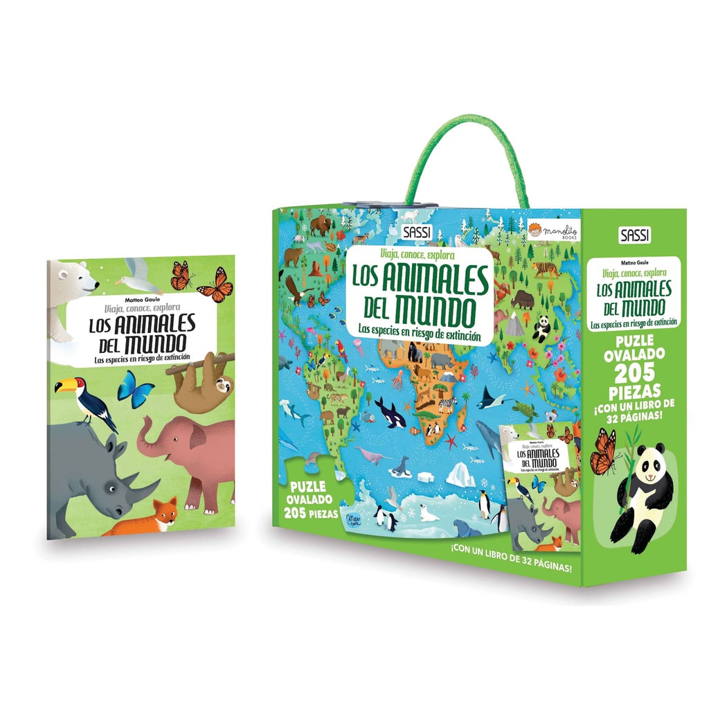 Puzzle Ovalado + Libro Los Animales del Mundo - Manolito Books