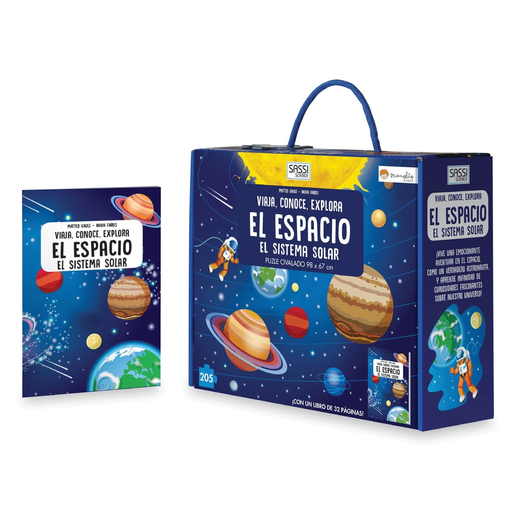 Puzzle Ovalado + Libro El Espacio - Manolito Books