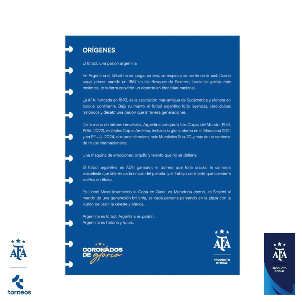 Box AFA Selección Argentina - Cuaderno Inteligente