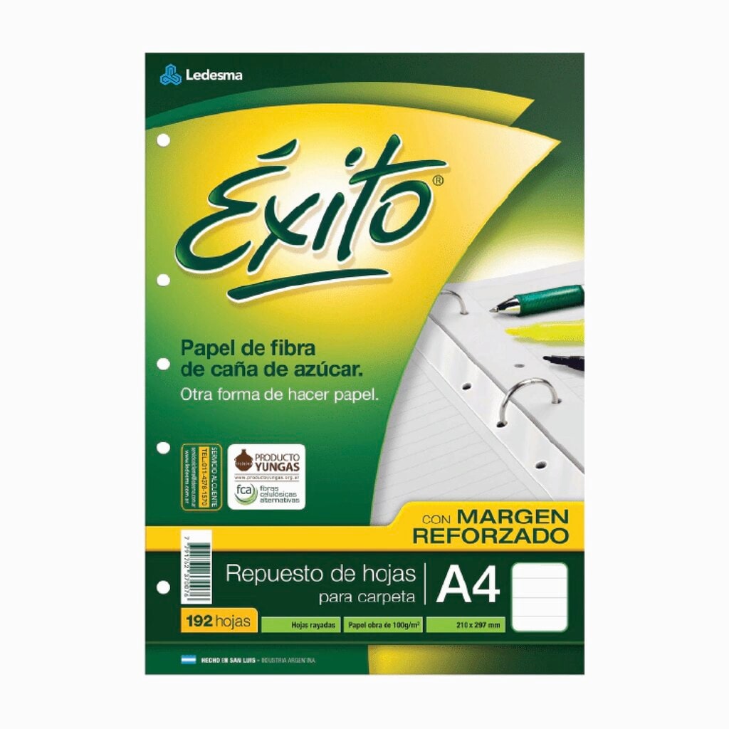 Repuesto A4 192 Hojas Margen Reforzado - Éxito