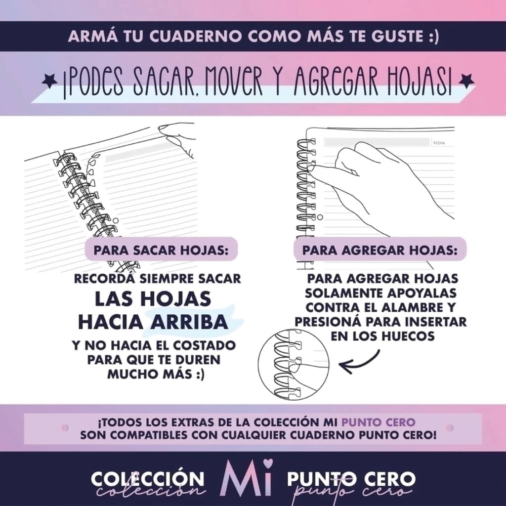 Cuaderno A4 Full Hojas Removibles Estrellas - Mi Punto Cero