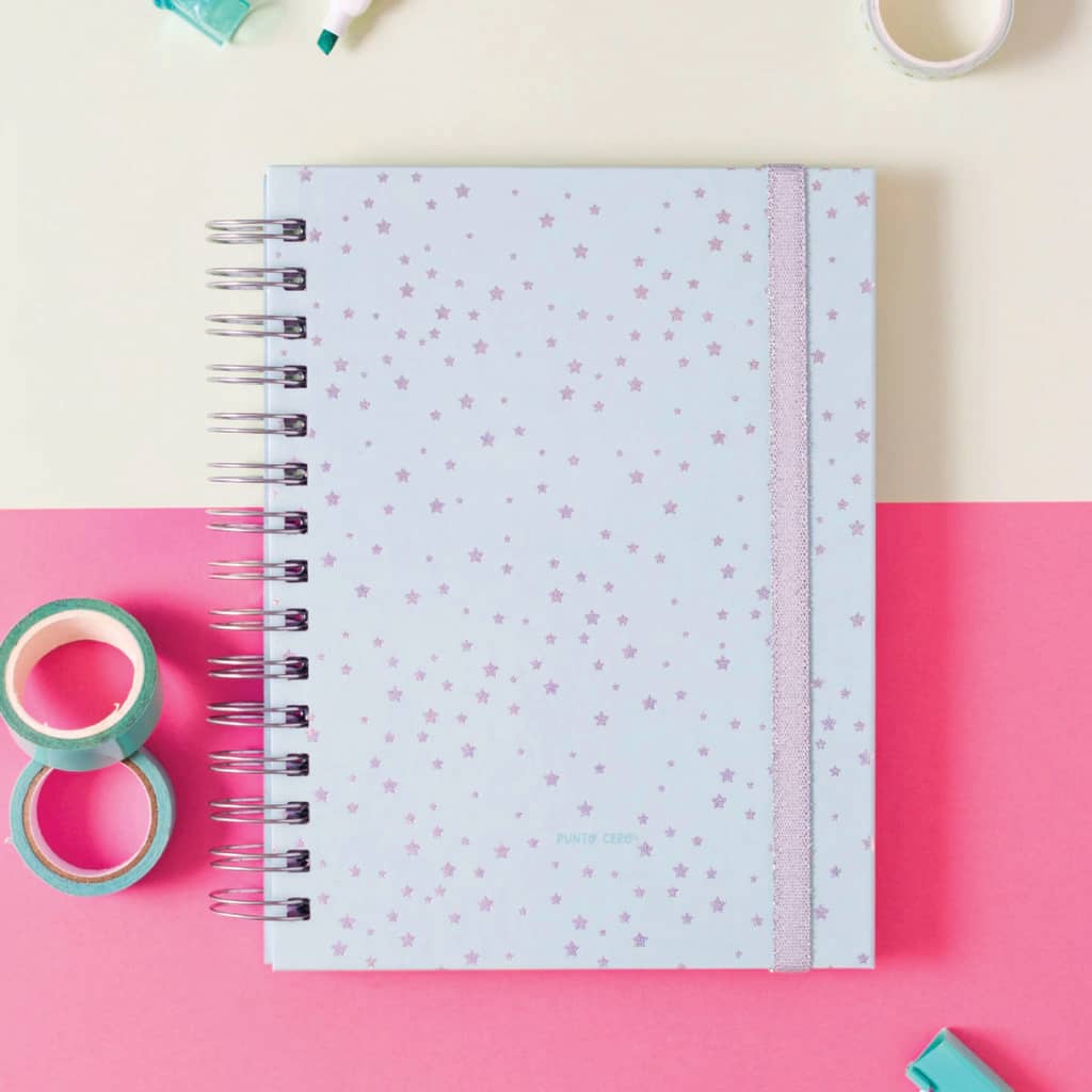 Cuaderno A5 Full Hojas Removibles Estrellas - Mi Punto Cero