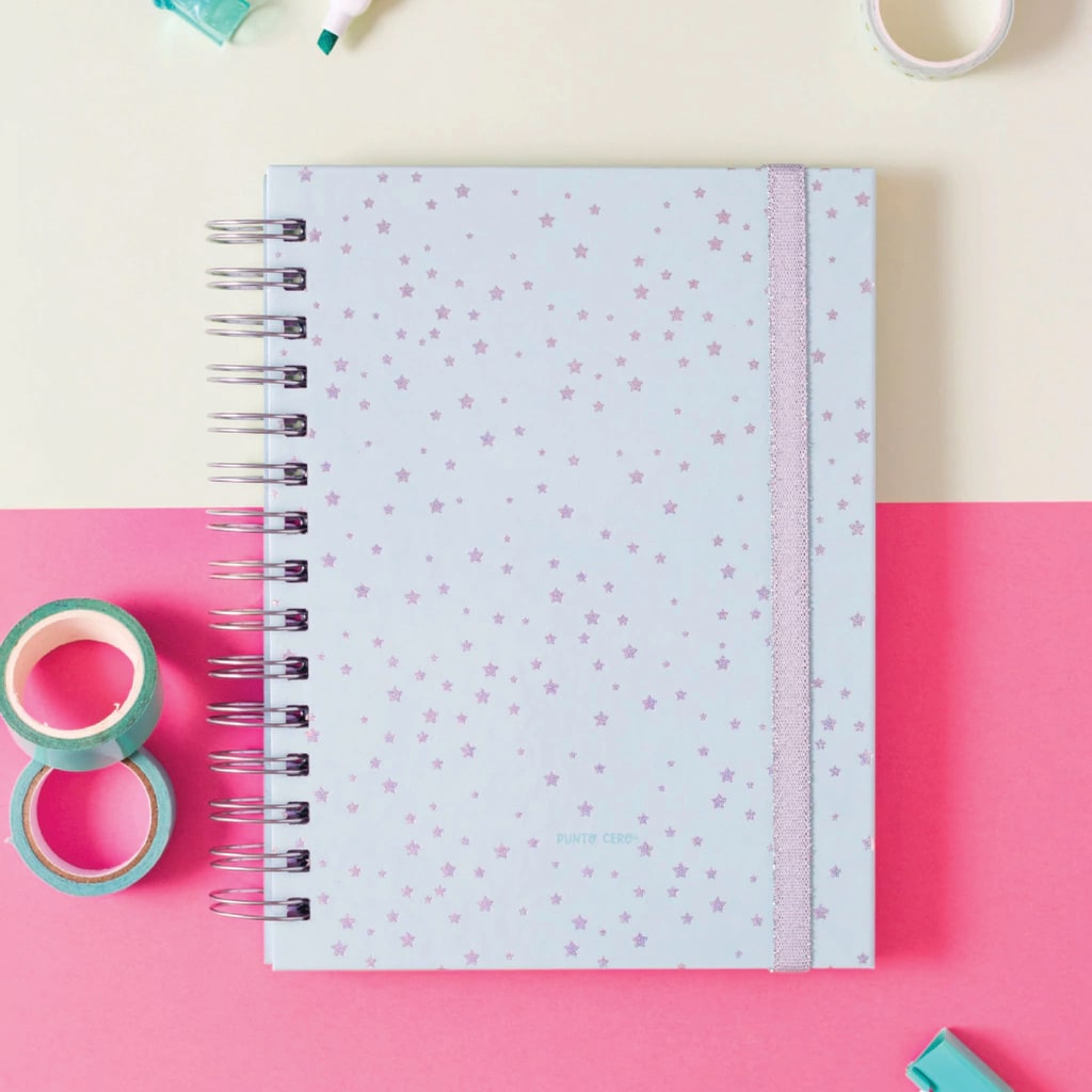 Cuaderno A5 Full Hojas Removibles Estrellas - Mi Punto Cero