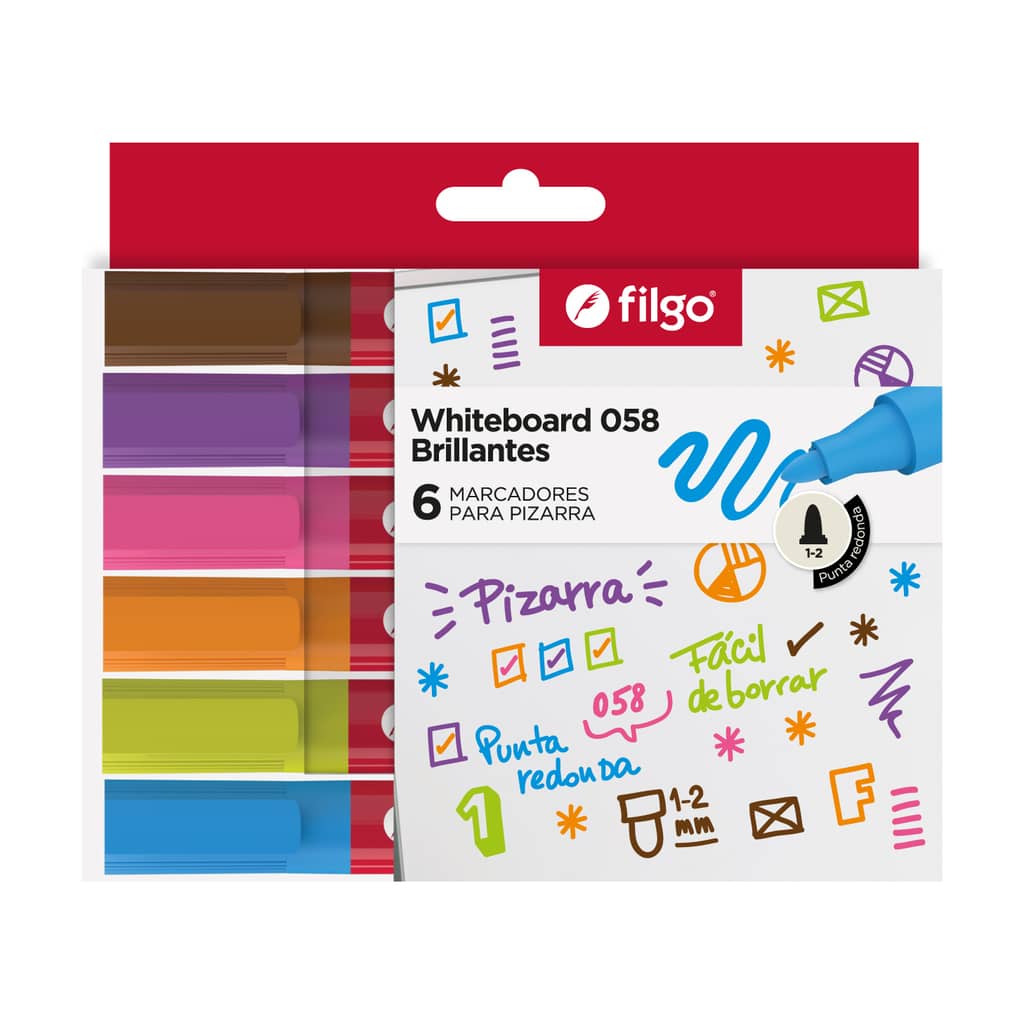 Marcador para Pizarra 058 Brillantes x6 - Filgo
