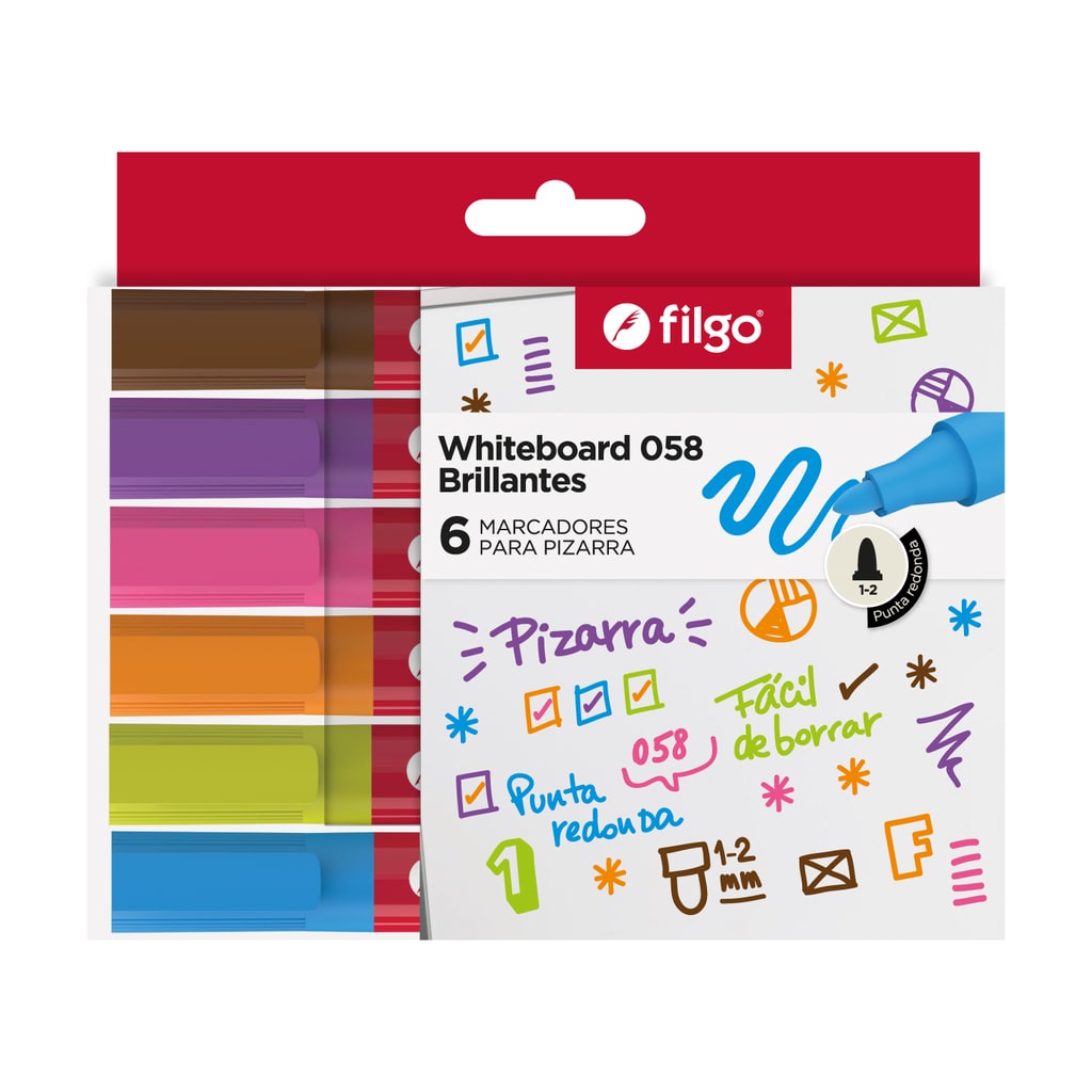 Marcador para Pizarra 058 Brillantes x6 - Filgo