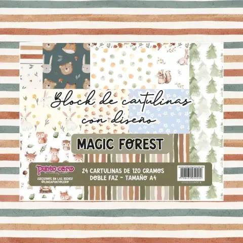 Block A4 Cartulinas con Diseño "Magic Forest"- Punto Cero